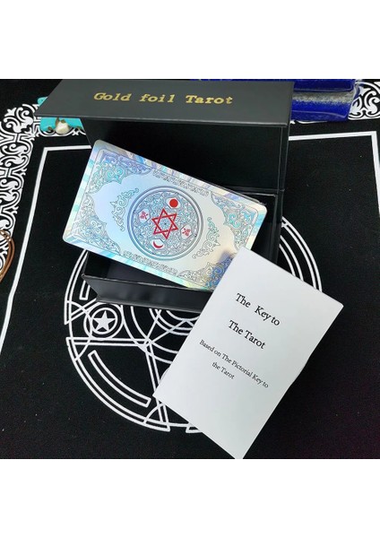Renkli Stil Kart Geri Apollo Altın Folyo Tarot Sıcak Damgalama Pvc Su Geçirmez Aşınmaya Dayanıklı Masa Oyunu Solitaire Kehanet Hediye Seti Lüks (Yurt Dışından)