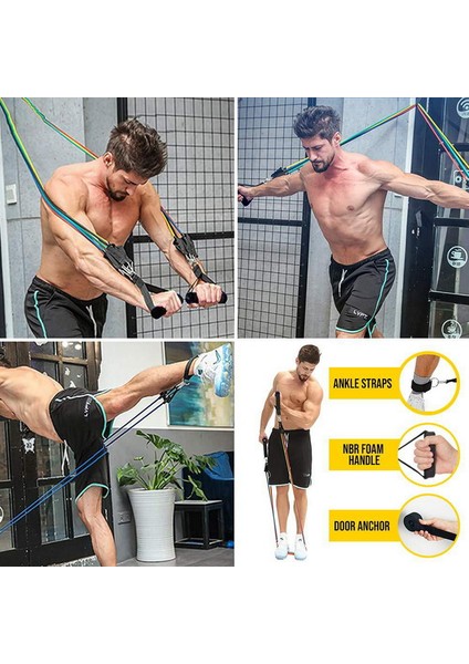 11 Adet Çekme Halatı B Tarzı Et Lateks Direnç Bantları Seti Egzersiz Yoga Tüpü Çekme Halatı Fitness Spor Kauçuk Elastik Bantlar Kas Gücü Eğitimi (Yurt Dışından) indirimleri