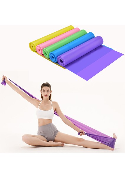 Mavi Mor 2m Stili Yoga Egzersiz Salonu Elastik Bant 150CM Lastik Pilates Egzersiz Elastik Bant Kapalı ve Açık Alan Eğitimi Egzersiz Fitness Ekipmanları (Yurt Dışından) fiyatları