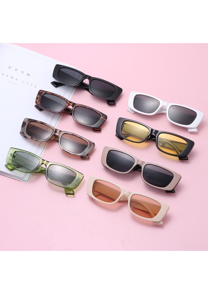 C02 Stili 2021 Yeni Yaz Dikdörtgen Güneş Gözlüğü Retro Küçük Çerçeve Güneş Gözlükleri Kadın Lady Ins Popüler Yaz Plaj Tonları Seyahat Gözlük (Yurt Dışından) fırsatları