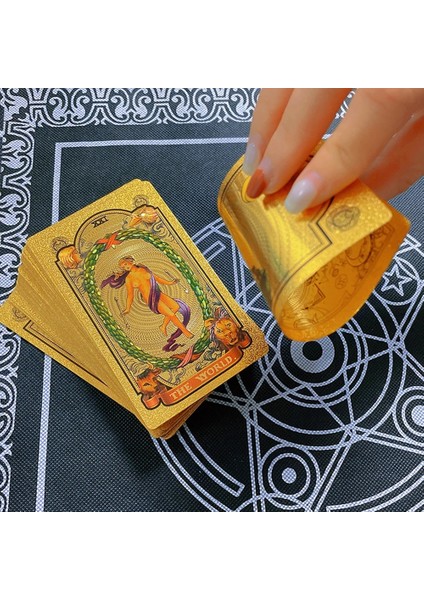 Renkli Stil Kart Geri Apollo Altın Folyo Tarot Sıcak Damgalama Pvc Su Geçirmez Aşınmaya Dayanıklı Masa Oyunu Solitaire Kehanet Hediye Seti Lüks (Yurt Dışından) modelleri