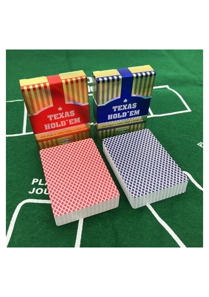 1kırmızı 1mavi Tarzı 2 Setlot Üst Sınıf Çift Buzlu Bakara Texas Hold'em Kraliyet Poker Kartı Lazer Kutusu Su Geçirmez Plastik Iskambil Kartları Masa Oyunu (Yurt Dışından)