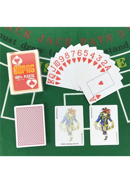 1 Kırmızı Stil Su Geçirmez Oker Plastik Iskambil Kartları Sıcak Üst Sınıf Texas Hold'em Bakara Buzlanma Büyük Sayı 63*88MM Masa Oyunları (Yurt Dışından)