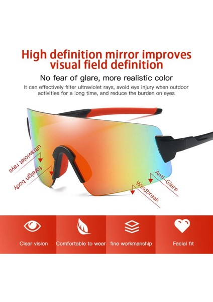 No.5 Tarzı 2021 Bir Bisiklet Binici Camı Açık Hava Sporları Rüzgar Geçirmez UV400 Gerçek Film Renkli Lens Güneş Gözlüğü (Yurt Dışından) fırsatları