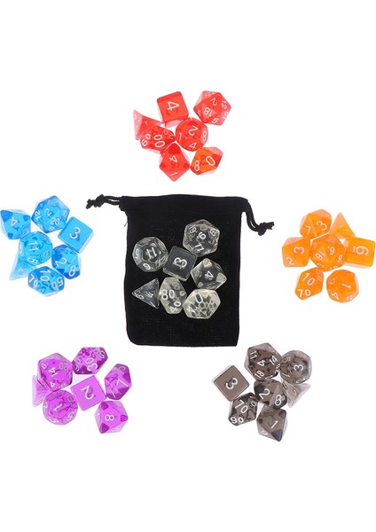Çikolata Tarzı Olyhedral Promosyon Zar Seti Dnd D4,D6,D8,D10,D%,D12,D20 Çantalı Rpg Oyunu (Yurt Dışından)
