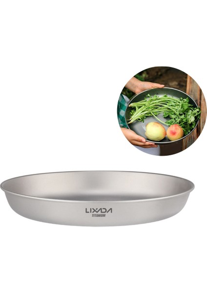350ML Tarzı ml Titanyum Tabak Ultralight Akşam Yemeği Meyve Tabağı Kızartma Tavası Açık Kamp Sırt Çantasıyla Barbekü Sofra (Yurt Dışından)