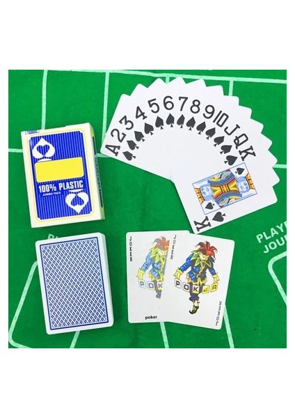 2 Mavi Stil 2 Setlots Sıcak Üst Sınıf Texas Hold'em Bakara Poker Plastik Iskambil Kartları Buzlanma Su Geçirmez Büyük Sayı 63*88MM Masa Oyunları (Yurt Dışından)
