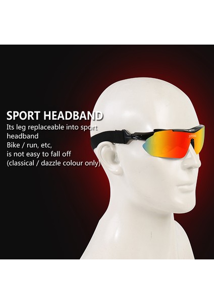 Siyah Kırmızı Stil 5 Lens Bisiklet Gözlükleri Gece Görüş Gözlükleri Lens Değiştirme Gözlükleri Balık Tutma Yürüyüş Dağ Bisikleti Bisiklet Binme Spor Gözlüğü Seti (Yurt Dışından) modelleri