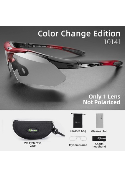 NO.10141 Stili Rockbros Bisiklet Gözlükleri Fotokromik Bisiklet Sporları Güneş Gözlüğü Erkek Kadın UV400 Mtb Yol Bisikleti Gözlüğü Ultralight Dış Mekan Gözlükleri (Yurt Dışından)