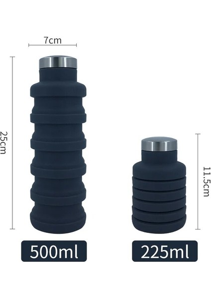 Gray Common Style Taşınabilir Katlanır Silikon Bardak Bisiklet Için Spor Su Şişesi Geri Çekilebilir Cam Spor Sızdırmaz Mühür (Yurt Dışından)