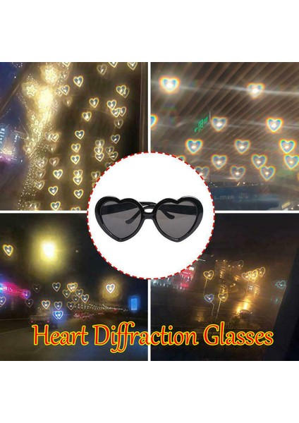 Siyah Stil Işıklar Değişim Kalp Şeklinde Kırınım Güneş Gözlüğü Özel Efekt Aşk Görüntüsü Oldu Kadın Modası Yaratıcı Sevgililer Günü Hediyeleri (Yurt Dışından) modelleri
