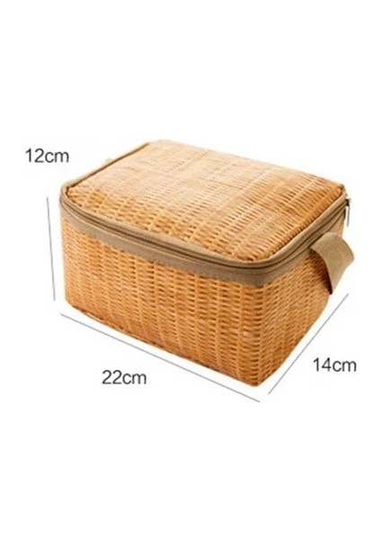 Örgü Stili Ortable Lunch Bag Insulated Container Reusable Outdoor Travel Bag Thermal School Lunch Box Collapsible Tote Bag (Yurt Dışından)