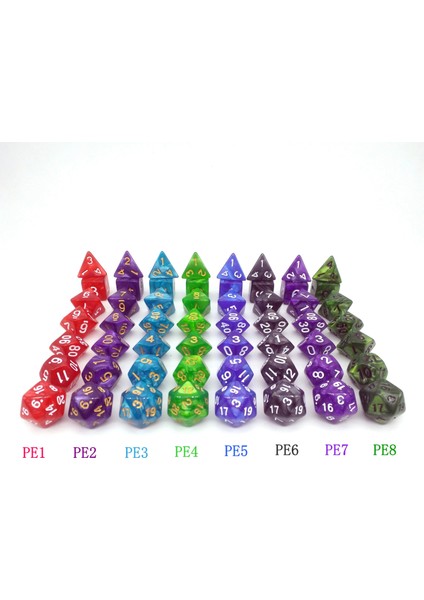 Pe6 Stili Tıtans Çokyüzlü Zar Seti Dnd Zarları Standart Boyut W Altın ve Beyaz Boyalı Sayılar Birçok Rol Oyunu Için (Yurt Dışından) fiyatları