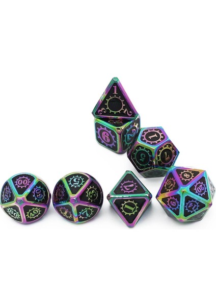 No.88 Stili Metal Zar Seti D4 D6 D8 D10 D% D12 D20 Yumuşak Ipli Kılıf Dnd Rpg Masa Oyunları Dados Rpg D Zar Dados Rol Dnd Set Zar (Yurt Dışından)