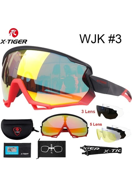 Renk 3 Tarzı 3 Mercek X-Tıger Polarize Bisiklet Güneş Gözlükleri UV400 Erkek Kadın Bisiklet Gözlükleri Glasse Lens Mtb Spor Rüzgar Geçirmez Güneş Gözlüğü Gözlük (Yurt Dışından)