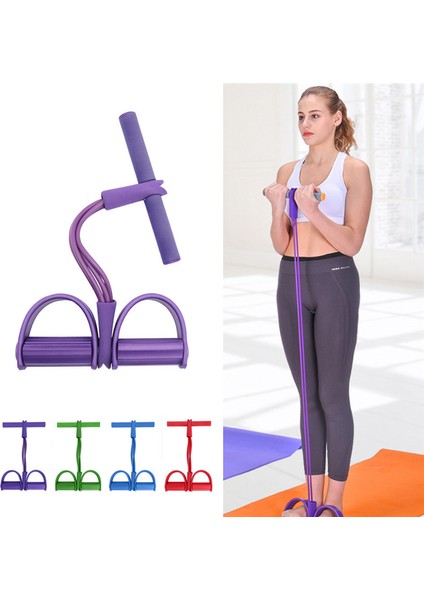 Mavi Stil 4 Tüp Güçlü Fitness Yoga Direnç Bantları Lateks Pedalı Sit-Up Yoga Fitness Dişli Çekme Pedalı (Yurt Dışından) modelleri