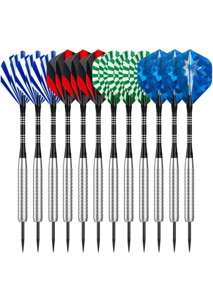 Mavi Set Stili Lot 23G Dart Kombinasyonu Seti Alüminyum Alaşımlı Dart Mili + 1 Adet Dart Bileme Taşlı Kalemtıraş + Lastik Bant Daire (Yurt Dışından)