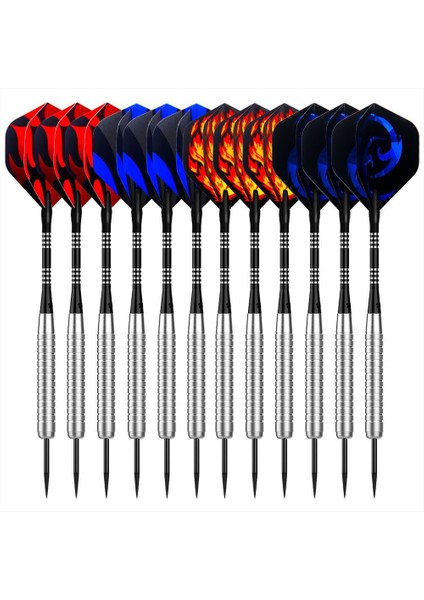 Mavi Set Stili Lot 23G Dart Kombinasyonu Seti Alüminyum Alaşımlı Dart Mili + 1 Adet Dart Bileme Taşlı Kalemtıraş + Lastik Bant Daire (Yurt Dışından)
