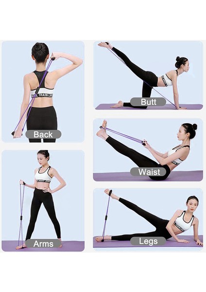 Mor Tarzı Tpe 8 Kelime Direnç Lastik Bantlar Kadın Kas Eğitimi Için Fitness Elastik Bant Çekme Halatı Spor Salonu Yoga Spor Fitness Ekipmanları (Yurt Dışından)