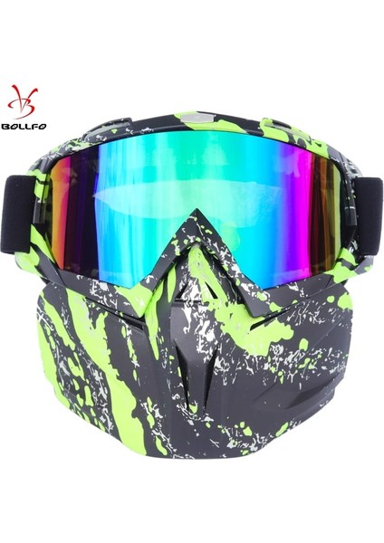 HXSBF65813 Stili Bollfo Kayak Snowboard Gözlükleri Kar Araci Kayak Gözlüğü Rüzgar Geçirmez Kayak Cam Motokros Ağız Filtreli Güneş Gözlüğü Earware (Yurt Dışından)