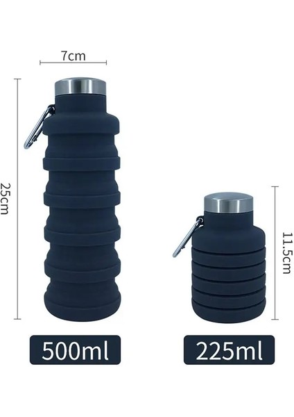 Koyu Gri Tarzı 550 ml Taşınabilir Silikon Su Şişesi Geri Çekilebilir Katlanır Kahve Şişe Bardakları E Açık Seyahat Araçları Katlanabilir Spor Şişeleri (Yurt Dışından)