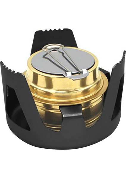 Siyah Soba Tarzı Taşınabilir Mini Alkollü Soba Brülörü Açık Ultralight Pirinç Kamp Pişirme Ocağı Açık Kamp Sırt Çantasıyla Seyahat Turist Brülörü (Yurt Dışından)