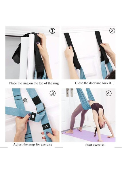 Gök Mavisi Tarzı 1 Adet Çekme Halatı Hava Yoga Kayışı Hamak Salıncak Kapı Esneklik Germe Bacak Sedye Bandı Bale Dans Jimnastik Eğitmeni (Yurt Dışından)