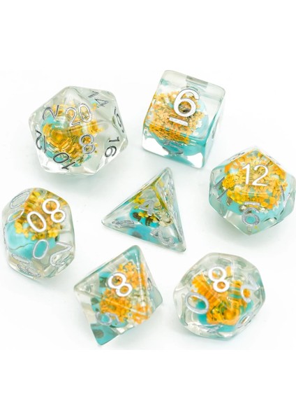 Sarı ve Mavi Tarzı Et Skull With Flower Dnd Dice D&d Dice D4 D6 D8 D10 D% D12 D20 Polyhedral Games Zar Seti Masa Oyunları Için Mtg Rpg (Yurt Dışından)