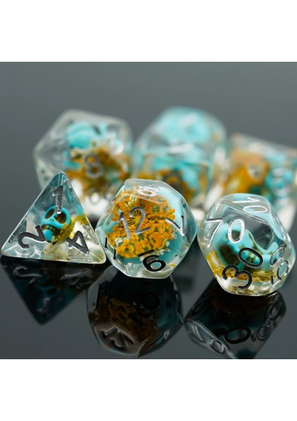 Sarı ve Mavi Tarzı Et Skull With Flower Dnd Dice D&d Dice D4 D6 D8 D10 D% D12 D20 Polyhedral Games Zar Seti Masa Oyunları Için Mtg Rpg (Yurt Dışından) modelleri
