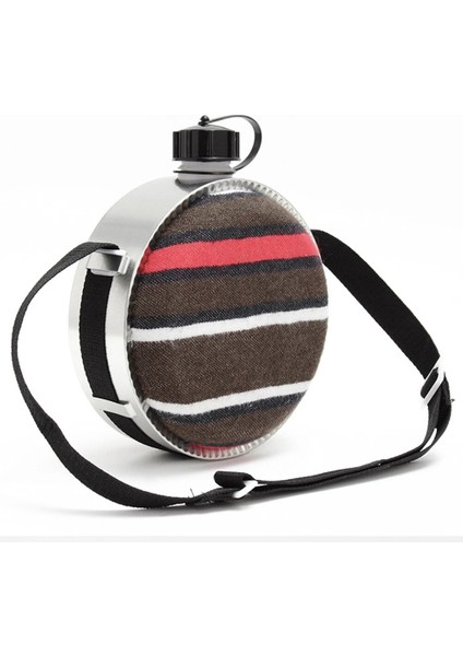 2l Large Capacity Outdoor Felt Hiking Camping Portable Travel Heat Insulation Kettle Adjustable Strap Canteen Striped (Yurt Dışından)