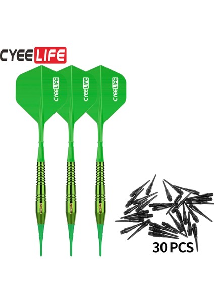 Yeşil Stil Cyeelife 18G Bakır Dart Namlu Elektronik Yumuşak Ipuçları Dart Dart Bar Oyunları 30SOFT Dart Ipuçları (Yurt Dışından)