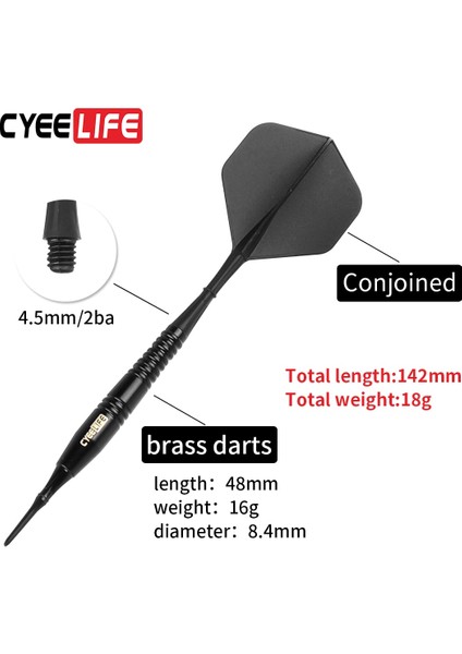 Yeşil Stil Cyeelife 18G Bakır Dart Namlu Elektronik Yumuşak Ipuçları Dart Dart Bar Oyunları 30SOFT Dart Ipuçları (Yurt Dışından)