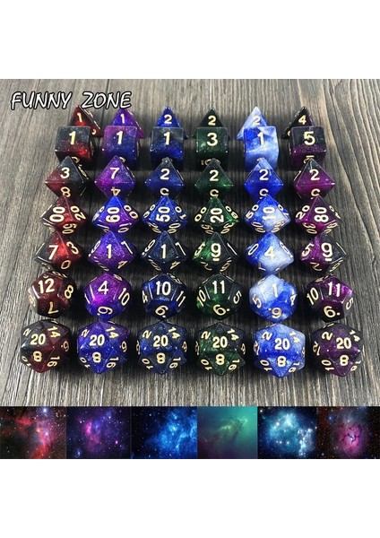 Mor Mavi Tarzı Evren Galaxy Gibi Parlak Parlak Yaratıcı Zar Olyhedral Zar Oyunu Eğlenceli Parti Bar Oyunları Hobiler Yılbaşı Hediyeleri Zarlar (Yurt Dışından)