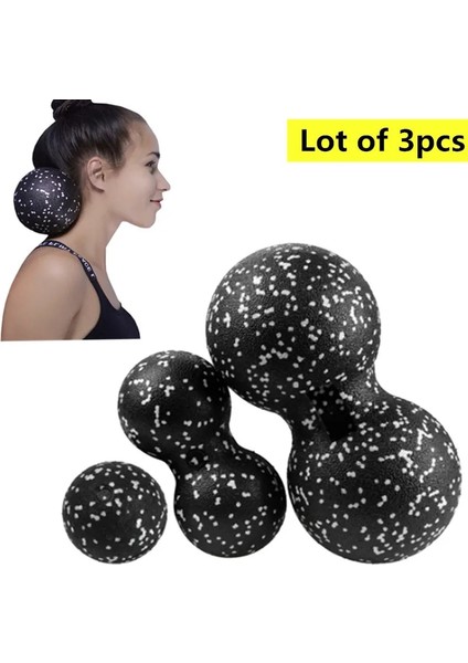 Siyah Stil Yoga Masaj Topu Geri Terapi Vücut Geliştirme Fitness Topları Tetik Noktası Egzersiz Eğitimi Bırakma Ağrısı Masaj Topu Seti (Yurt Dışından)