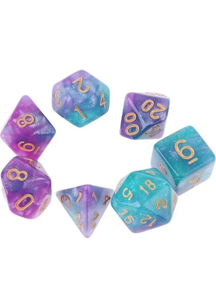 No.4 Tarzı Et Dikromatik D4 D6 D8 D10 D12 D20 Çokyüzlü Zar Numaraları Aramalar Masa Oyunu Için Masaüstü Çok Taraflı Zar (Yurt Dışından)