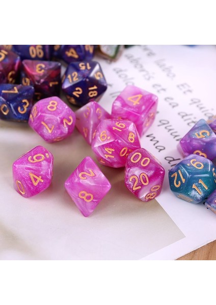 No.4 Tarzı Et Dikromatik D4 D6 D8 D10 D12 D20 Çokyüzlü Zar Numaraları Aramalar Masa Oyunu Için Masaüstü Çok Taraflı Zar (Yurt Dışından) fırsatları