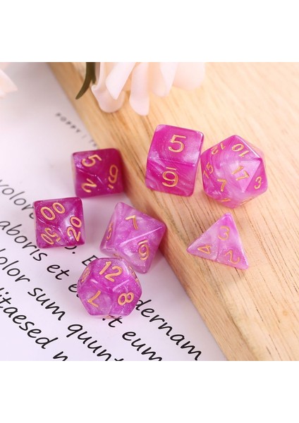 No.4 Tarzı Et Dikromatik D4 D6 D8 D10 D12 D20 Çokyüzlü Zar Numaraları Aramalar Masa Oyunu Için Masaüstü Çok Taraflı Zar (Yurt Dışından) indirimleri