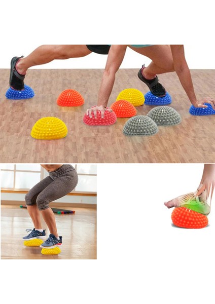 Mor Tarzı Yoga Topu Sabitleyici Denge Antrenörü Yarım Küre Basamak Taşları Dikenli Masaj Topu Yoga Yarım Topu Duyu Bütünleme Topu (Yurt Dışından) fiyatları