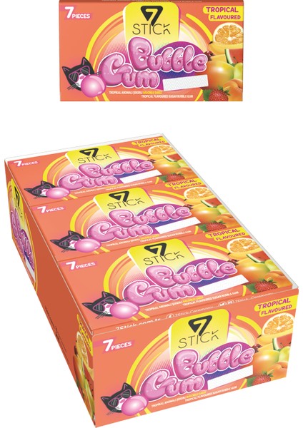 Şekerli 7'li Tropıkal Aromalı Sakız 14,5gr (24 Adet)