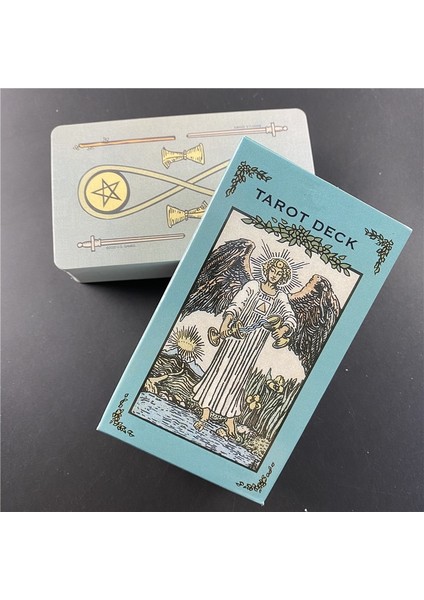 78 Adet TT199 Tarzı Yeni Binici Mavi Kutu Tarot Oracle Kartları Etkileşimli Tahta Iskambil Kartları Oyunları Aile Barı Içme Oyunu Aile ile Oynamak (Yurt Dışından) modelleri