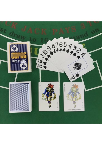 1 Mavi Stil Su Geçirmez Oker Plastik Iskambil Kartları Sıcak Üst Sınıf Texas Hold'em Bakara Buzlanma Büyük Sayı 63*88MM Masa Oyunları (Yurt Dışından)