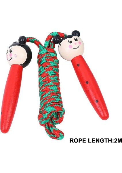 Kırmızı Stil Ahşap Saplı 6.6ft Ip Atlama Çocuklar Örgülü Dolaşmayan Kablo Eğlence ve Fitness Için Ip Atlama Egzersizi Atlama Ipi Çocuklar (Yurt Dışından)