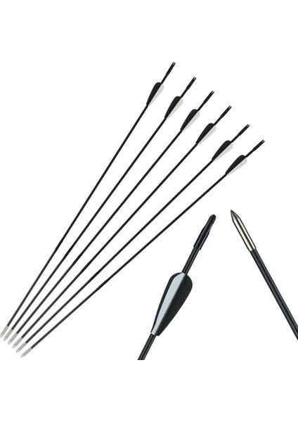 6 Adet Tarzı Huntingdoor Yay ve Oklar Cam Elyaf Ok Id 6mm Omurga 750 Hakkında Avcılık Okçuluk Atış Pratiğini Öğrenir (Yurt Dışından)