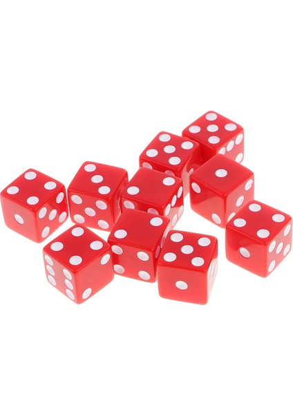 Kırmızı Stil 10X Plastded D6 Zar Zindanları ve Ejderha Rpg Rol Oyunu Zar Hediyesi (Yurt Dışından)
