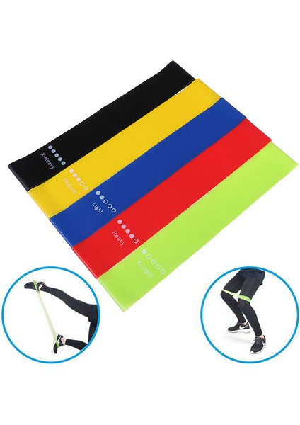 Mavi Stil 5 Renkyoga Direnç Lastik Bantlar Kapalı Açık Hava Fitness Ekipmanları Pilates Spor Eğitim Egzersiz Elastik Bantlar (Yurt Dışından)