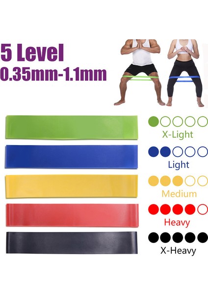 Siyah Stil 5 Renk Yoga Direnci Lastik Bantlar Kapalı Açık Hava Fitness Ekipmanları Pilates Spor Eğitimi Egzersiz Elastik Bantlar (Yurt Dışından) fiyatları