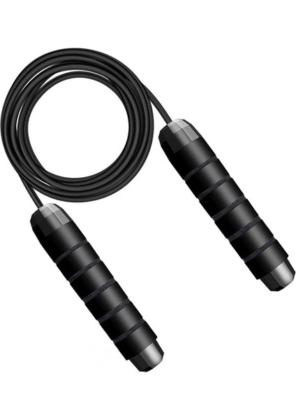 Siyah Stil Kaymaz Eva Saplı Atlama Ipi Fitness ve Eğlence Için Ayarlanabilir Uzunluk Erkekler Kadınlar Için Hız Ipi Çocuklar Aerobik Egzersiz (Yurt Dışından)