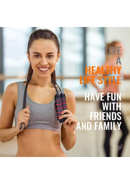 Siyah Stil Kaymaz Eva Saplı Atlama Ipi Fitness ve Eğlence Için Ayarlanabilir Uzunluk Erkekler Kadınlar Için Hız Ipi Çocuklar Aerobik Egzersiz (Yurt Dışından) modelleri