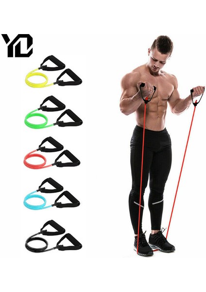 Yeşil Stil 120CM 5 Seviye Yoga Çekme Halatı Direnç Bantları Tpe Kolları ile Elastik Fitness Egzersiz Salonu Ev Egzersiz Excerciser Eğitimi (Yurt Dışından) fiyatları