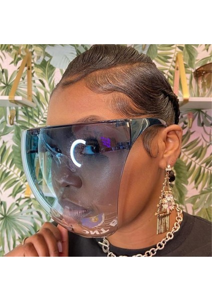 C04 Stili 1 Adet Büyük Boy Gözlükler Visor Uv Gözlükleri Unisex Faceshield Koruyucu Gözlükler Tam Yüz Kapağı Günlük Eğlence Gözlükleri (Yurt Dışından)